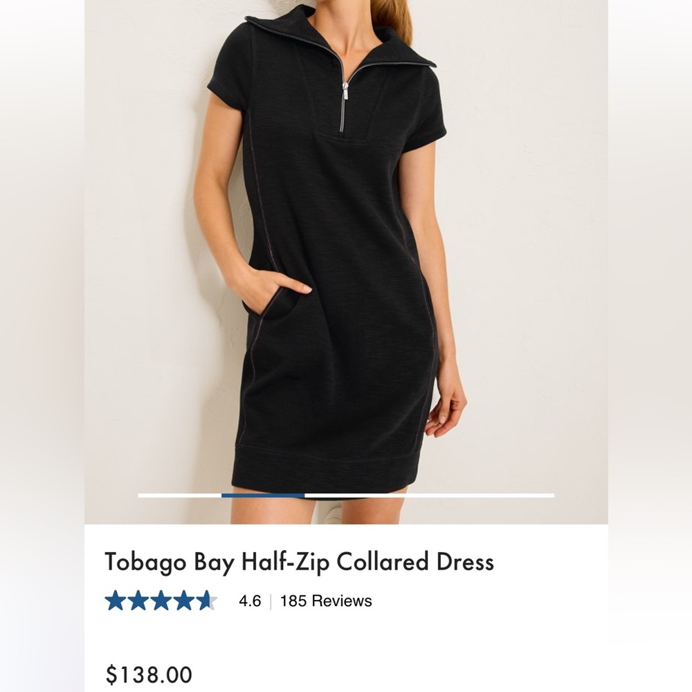 Tommy Bahama Black Short Sleeve Dress - Picture 6 of 7